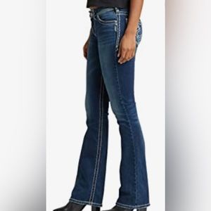 Ladies SILVER SUKI mid rise slim boot blue jeans . Size 30/31